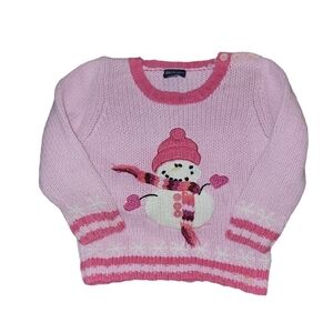 The children’s place size 24 months pink sweater with snowman graphic